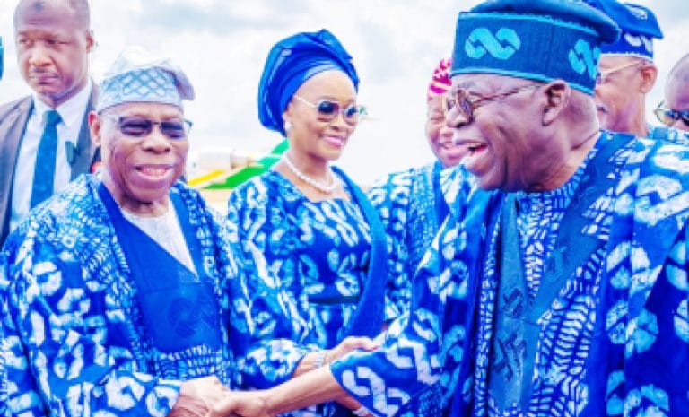 Obasanjo and Tinubu's Matching Attire Sparks Speculation